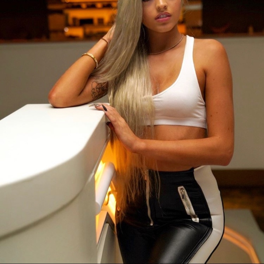 Black Bandage + Vegan Leather Biker Pants NWOT